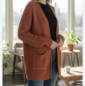Rust oversized Knit Cardigan size M